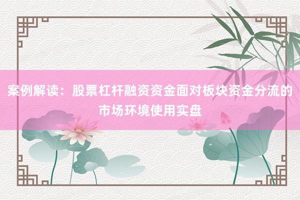 案例解读：股票杠杆融资资金面对板块资金分流的市场环境使用实盘