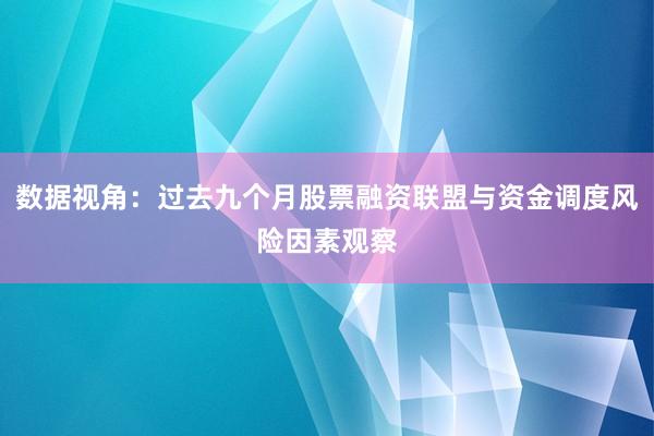数据视角：过去九个月股票融资联盟与资金调度风险因素观察