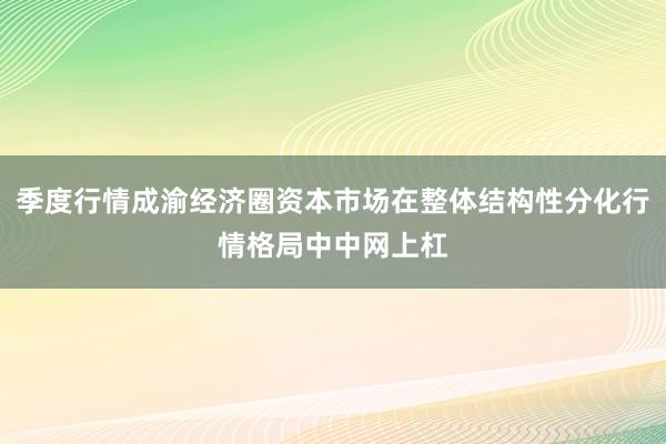 季度行情成渝经济圈资本市场在整体结构性分化行情格局中中网上杠
