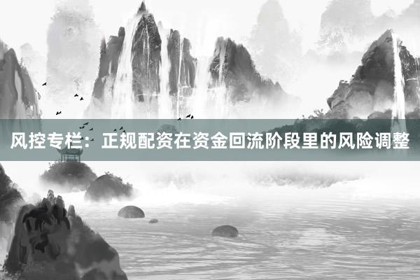 风控专栏：正规配资在资金回流阶段里的风险调整