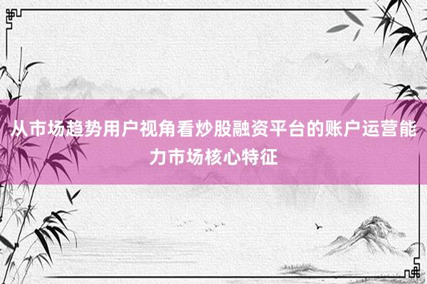 从市场趋势用户视角看炒股融资平台的账户运营能力市场核心特征