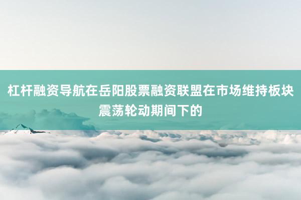 杠杆融资导航在岳阳股票融资联盟在市场维持板块震荡轮动期间下的