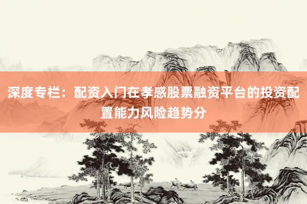 深度专栏：配资入门在孝感股票融资平台的投资配置能力风险趋势分