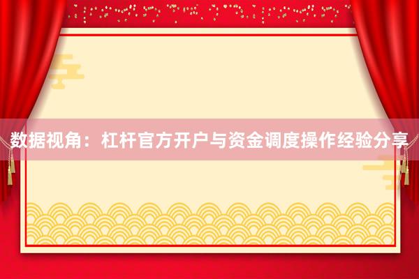 数据视角：杠杆官方开户与资金调度操作经验分享