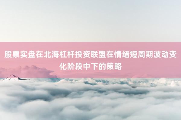 股票实盘在北海杠杆投资联盟在情绪短周期波动变化阶段中下的策略