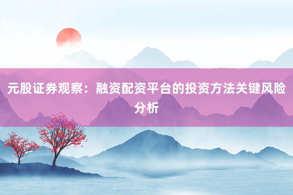 元股证券观察：融资配资平台的投资方法关键风险分析