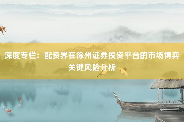 深度专栏：配资界在徐州证券投资平台的市场博弈关键风险分析