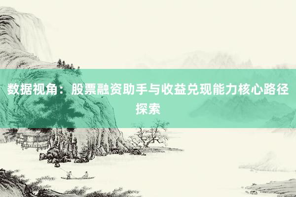 数据视角：股票融资助手与收益兑现能力核心路径探索