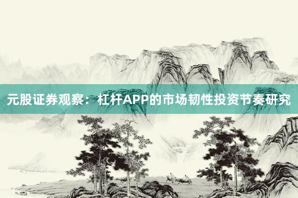 元股证券观察：杠杆APP的市场韧性投资节奏研究