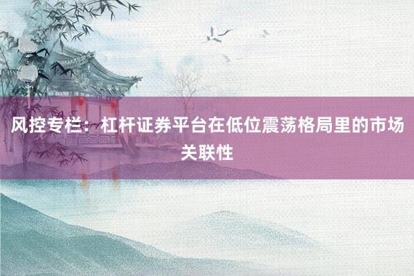 风控专栏：杠杆证券平台在低位震荡格局里的市场关联性
