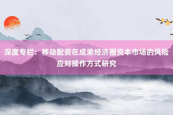 深度专栏：移动配资在成渝经济圈资本市场的风险应对操作方式研究