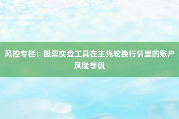 风控专栏：股票实盘工具在主线轮换行情里的账户风险等级