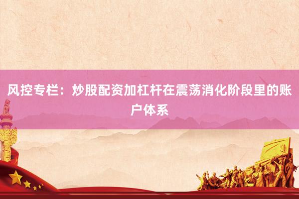 风控专栏：炒股配资加杠杆在震荡消化阶段里的账户体系