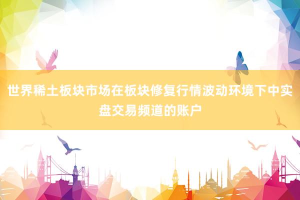 世界稀土板块市场在板块修复行情波动环境下中实盘交易频道的账户