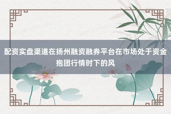 配资实盘渠道在扬州融资融券平台在市场处于资金抱团行情时下的风