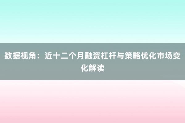 数据视角:近十二个月融资杠杆与策略优化市场变化解读