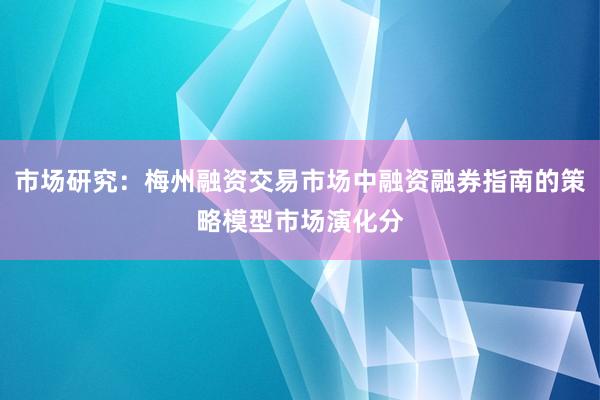 市场研究：梅州融资交易市场中融资融券指南的策略模型市场演化分
