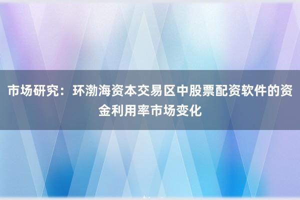 市场研究：环渤海资本交易区中股票配资软件的资金利用率市场变化