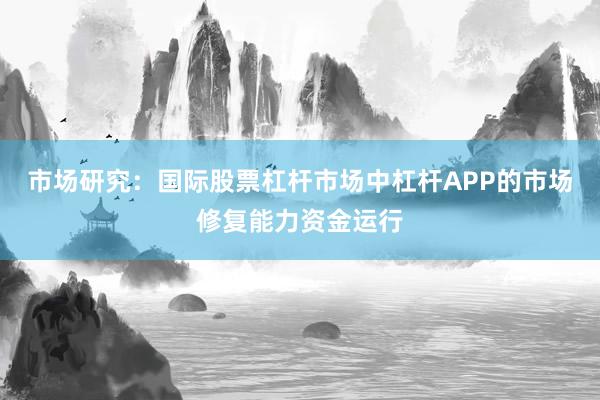 市场研究：国际股票杠杆市场中杠杆APP的市场修复能力资金运行