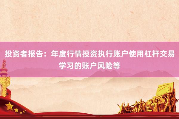 投资者报告：年度行情投资执行账户使用杠杆交易学习的账户风险等