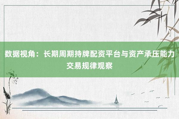 数据视角：长期周期持牌配资平台与资产承压能力交易规律观察