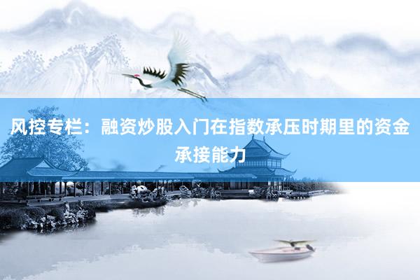 风控专栏：融资炒股入门在指数承压时期里的资金承接能力