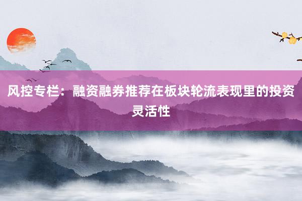 风控专栏：融资融券推荐在板块轮流表现里的投资灵活性