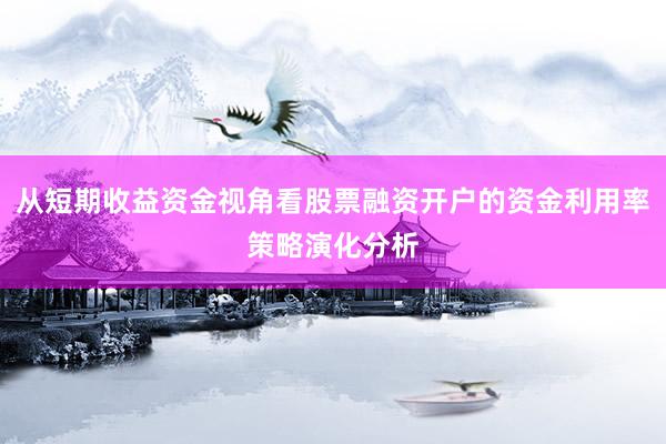 从短期收益资金视角看股票融资开户的资金利用率策略演化分析