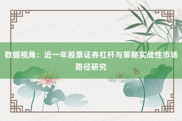 数据视角：近一年股票证券杠杆与策略实战性市场路径研究