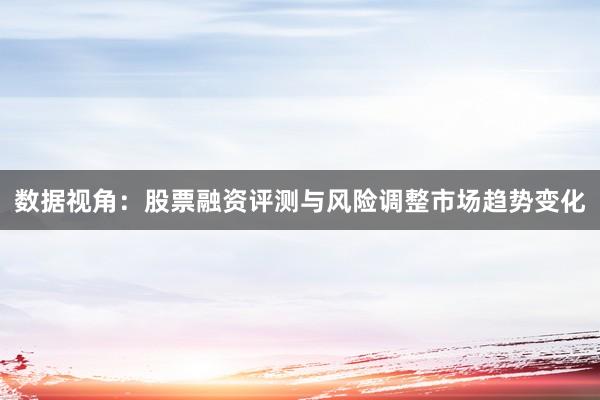 数据视角：股票融资评测与风险调整市场趋势变化
