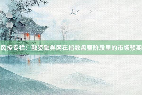 风控专栏：融资融券网在指数盘整阶段里的市场预期