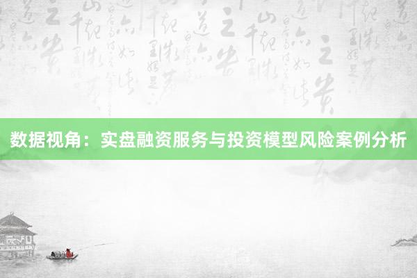 数据视角：实盘融资服务与投资模型风险案例分析