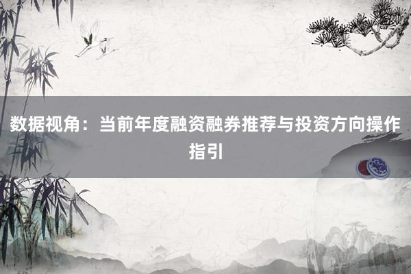 数据视角：当前年度融资融券推荐与投资方向操作指引