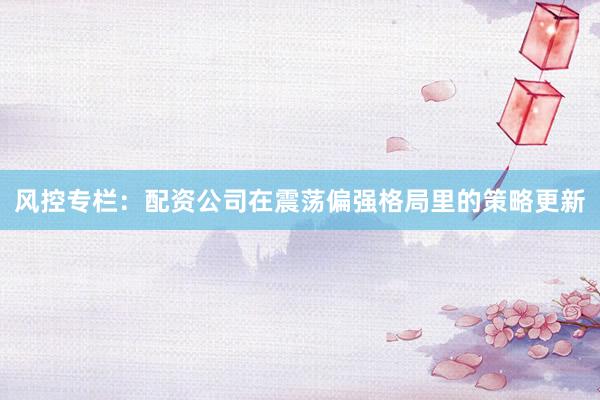 风控专栏：配资公司在震荡偏强格局里的策略更新