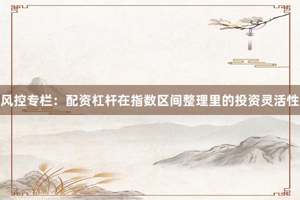 风控专栏：配资杠杆在指数区间整理里的投资灵活性