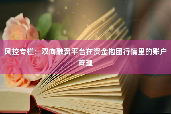 风控专栏：双向融资平台在资金抱团行情里的账户管理