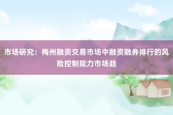 市场研究：梅州融资交易市场中融资融券排行的风险控制能力市场趋