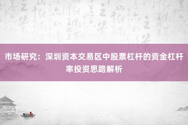 市场研究：深圳资本交易区中股票杠杆的资金杠杆率投资思路解析