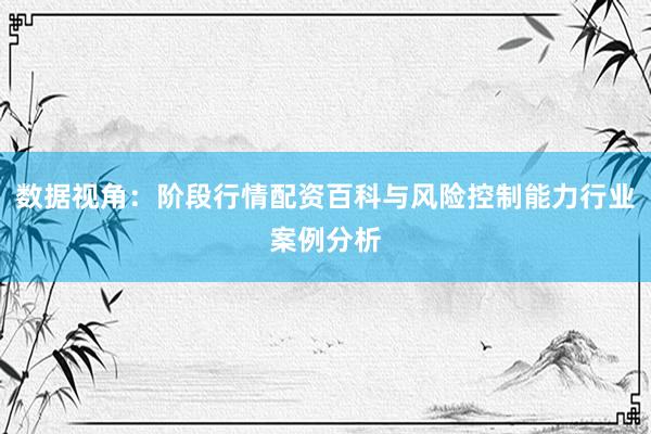 数据视角：阶段行情配资百科与风险控制能力行业案例分析