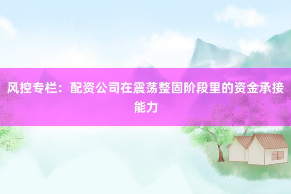 风控专栏：配资公司在震荡整固阶段里的资金承接能力