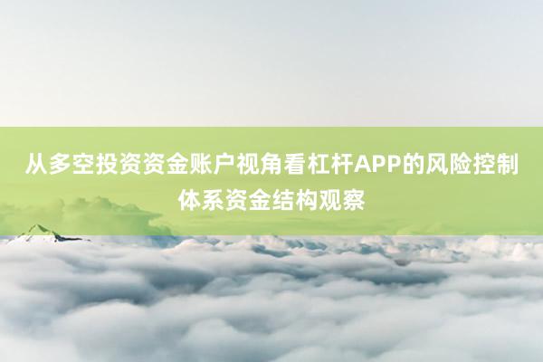 从多空投资资金账户视角看杠杆APP的风险控制体系资金结构观察