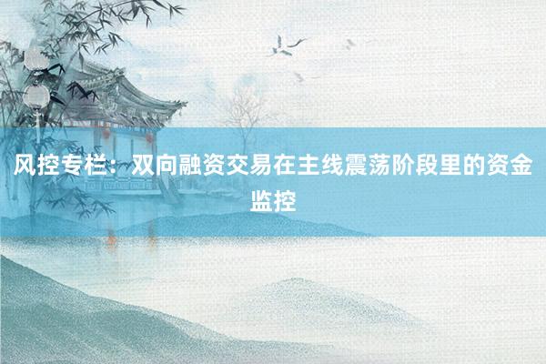 风控专栏：双向融资交易在主线震荡阶段里的资金监控