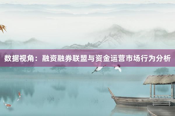 数据视角：融资融券联盟与资金运营市场行为分析