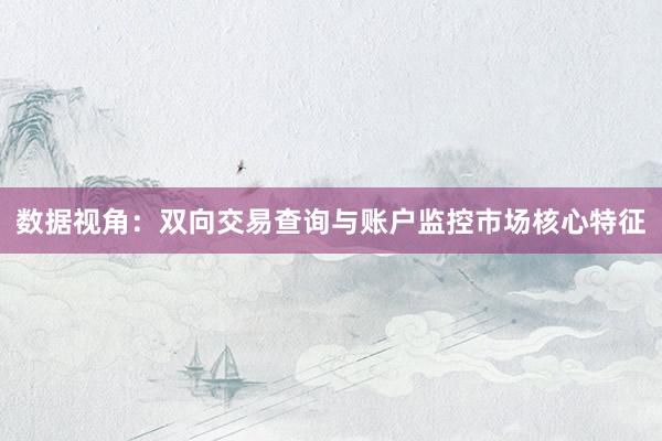 数据视角：双向交易查询与账户监控市场核心特征