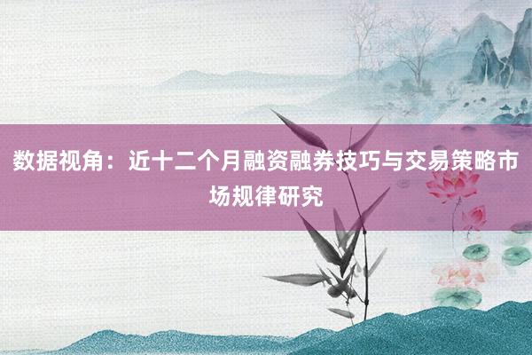 数据视角：近十二个月融资融券技巧与交易策略市场规律研究