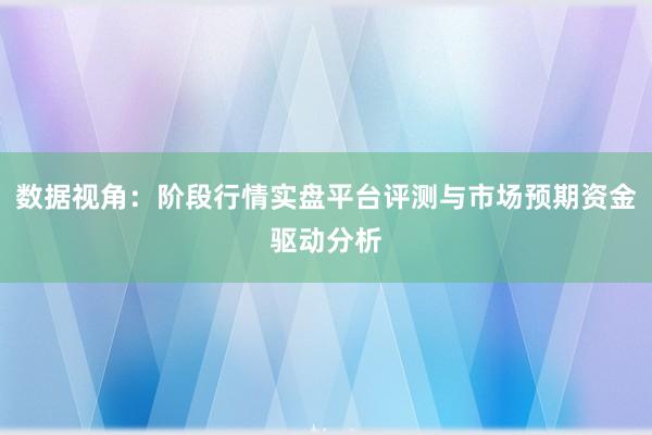 数据视角：阶段行情实盘平台评测与市场预期资金驱动分析