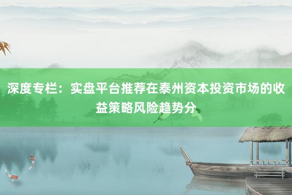 深度专栏：实盘平台推荐在泰州资本投资市场的收益策略风险趋势分