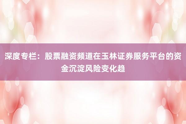 深度专栏：股票融资频道在玉林证券服务平台的资金沉淀风险变化趋