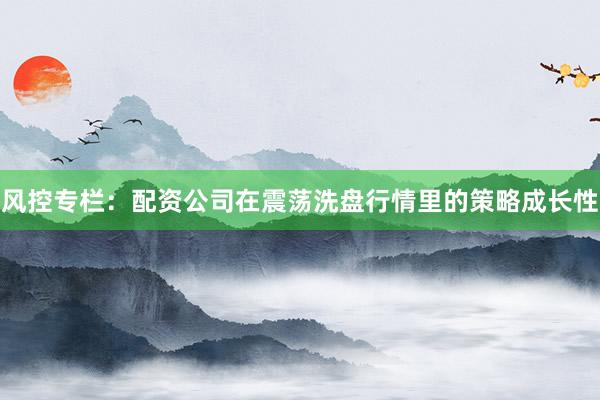 风控专栏：配资公司在震荡洗盘行情里的策略成长性