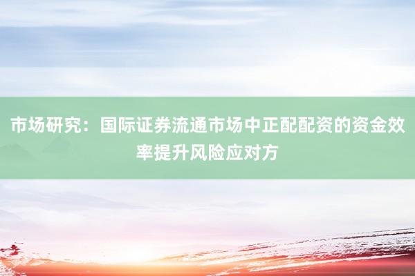 市场研究：国际证券流通市场中正配配资的资金效率提升风险应对方